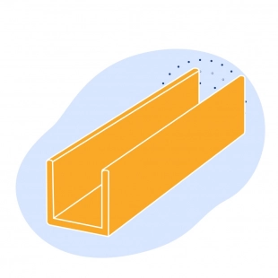 Алюминиевый швеллер 74x84x10x8000 мм АМгЗС ГОСТ 8617-2018